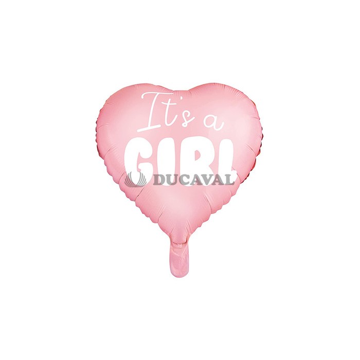 Globo foil corazón rosa Es una niña 48cm