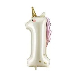 Globo foil número 1 unicornio | Ducaval | Envías 24/48 horas 