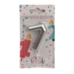 Velas número 7 plata | Ducaval | Envíos 24/48 horas