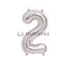Globo número 2 plata 45cm | DUCAVAL | Envíos 24/48h