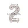 Globo número 2 plata 45cm | DUCAVAL | Envíos 24/48h