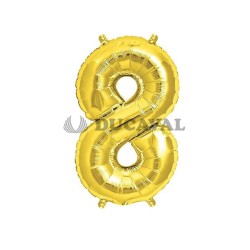 Globo número 8 dorado 45cm
