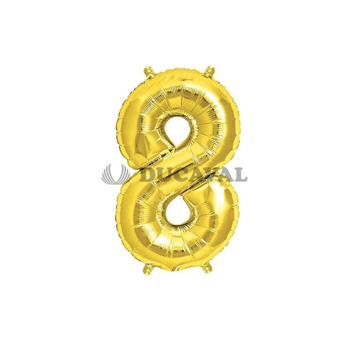 Globo número 8 dorado 45cm