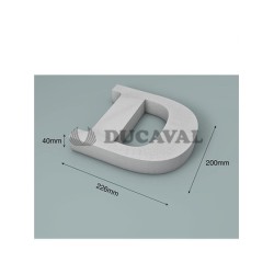Letra D corcho 200X40mm  Disfraces Ducaval