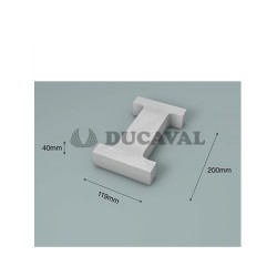 Letra I corcho 200X40mm  Ducaval envios 24/48 horas