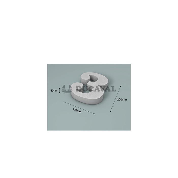 Número 3 corcho 200X40mm  Disfraces Ducaval