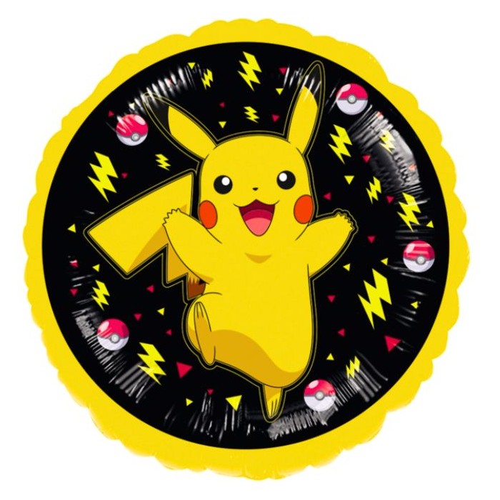 Globo foil Pokemon negro 43cm | Ducaval | Envios 24/48 horas 