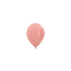 Globo látex metalizado rosa dorado 12.5cm 100ud | Ducaval | Envíos 24