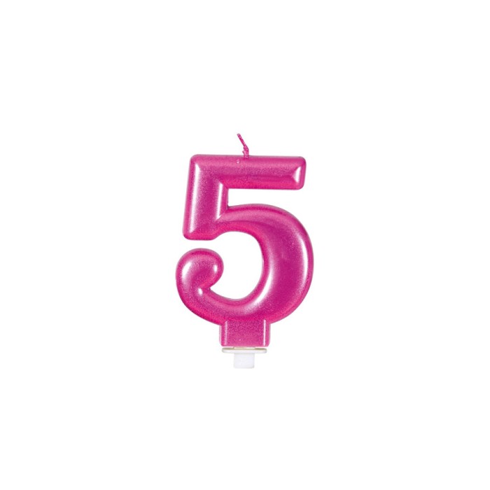 Vela rosa número 5 | Ducaval | Envíos 24/48 horas