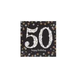 Servilletas celebración 50 años oro | Ducaval | Envío 24/48h