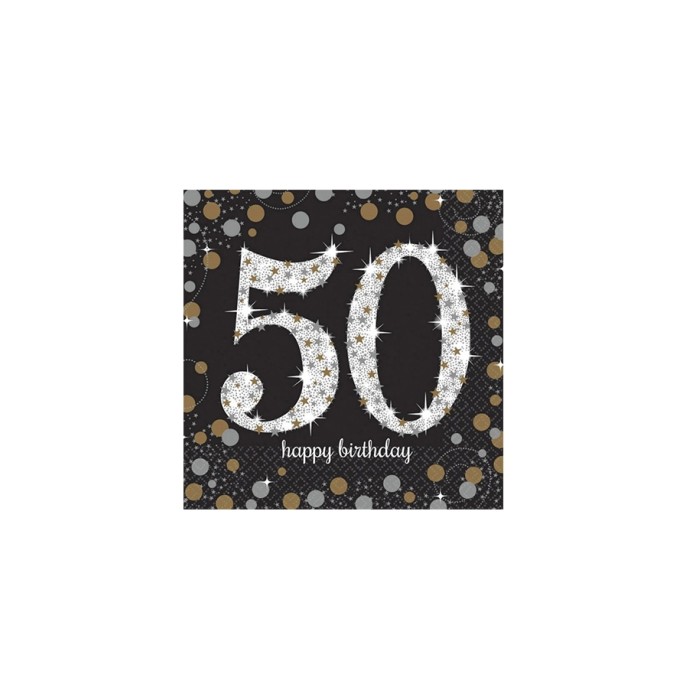 Servilletas celebración 50 años oro | Ducaval | Envío 24/48h