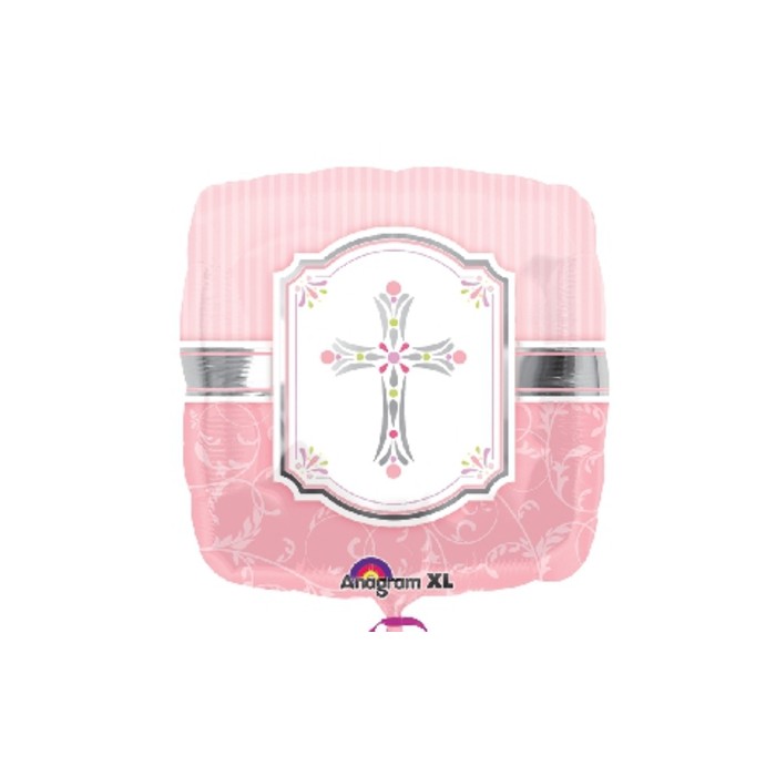 Globo foil comunión rosa 18" 45cm