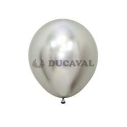Globos látex réflex plata 45cm 15 unidades