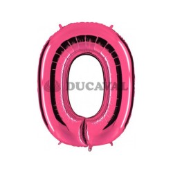 Globo foil número 0 rosa 101cm.