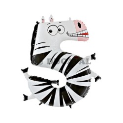 Globo foil zebra nº 5 101cm.
