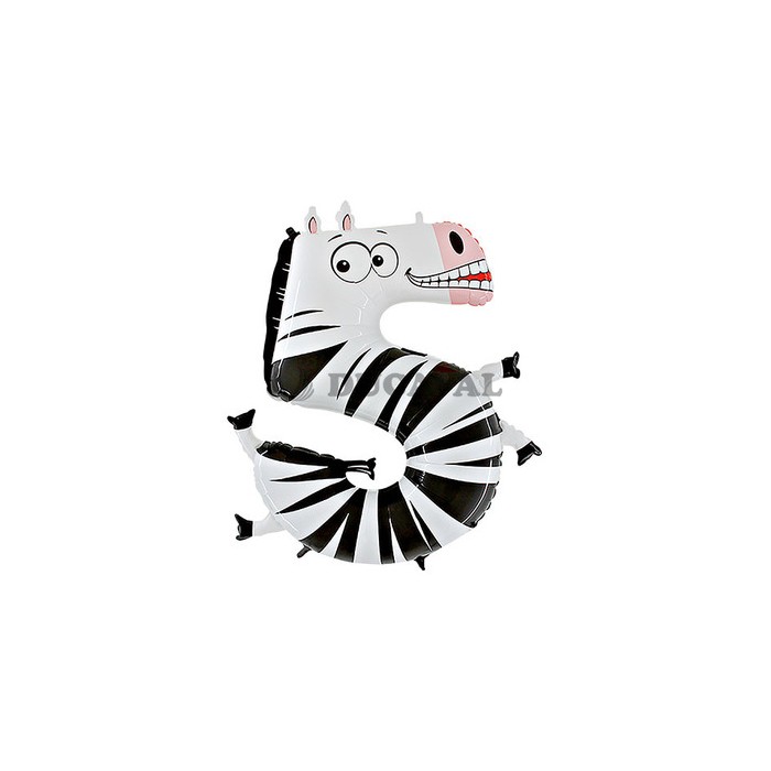 Globo foil zebra nº 5 101cm.