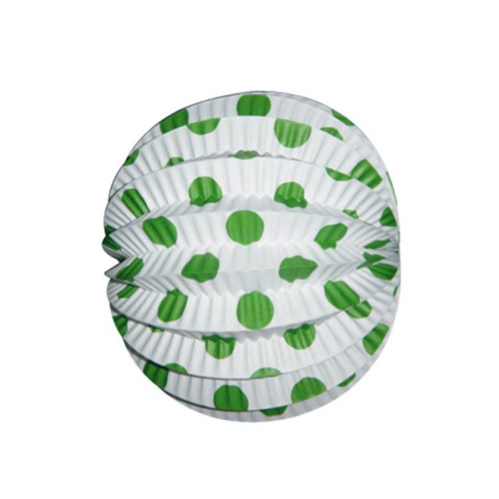 Farol esférico blanco lunar verde 22cm | Ducaval | Envíos 24/48 horas