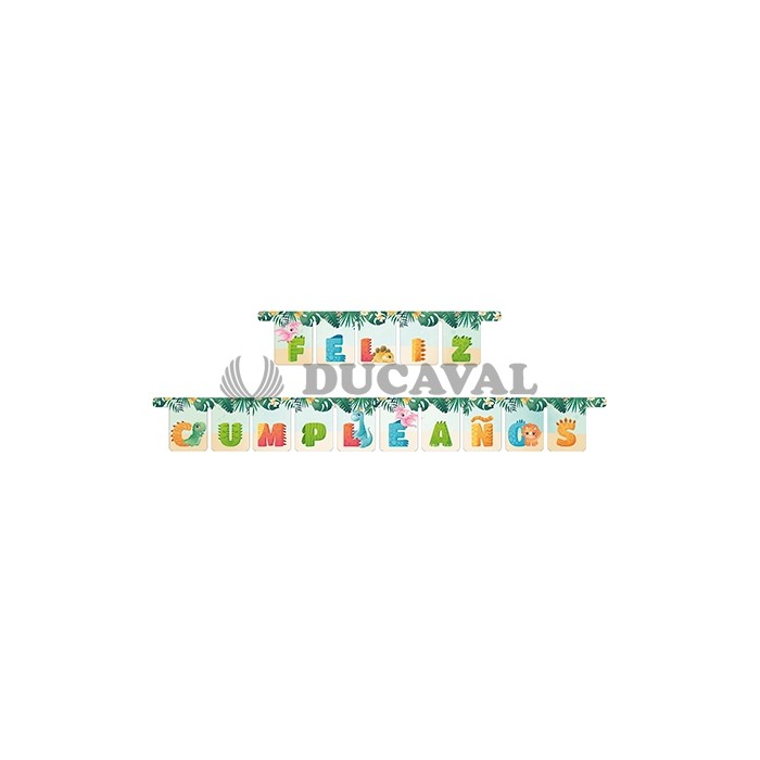 Guirnalda  Feliz Cumpleaños Dinosaurio feliz 2.1M| Ducaval |