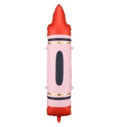 Globo foil crayon rojo 23x104cm| Ducaval | Envías 24/48 horas 