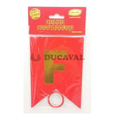 Guirnalda feliz cumpleaños purpurina roja