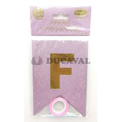 Guirnalda feliz cumpleaños purpurina rosa