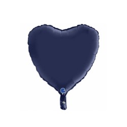 Globo foil corazón satin azul naval | Ducaval | Envíos 24/48 horas