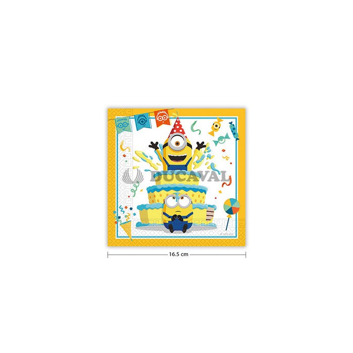 Servilletas minions 33x33cm 20u