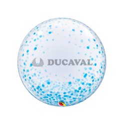 Globo Bubble Confetti Azul | Ducaval | Envíos 24/48h 