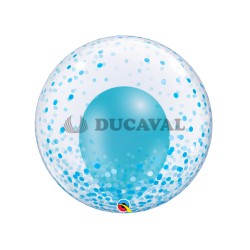 Globo Bubble Confetti Azul | Ducaval | Envíos 24/48h 