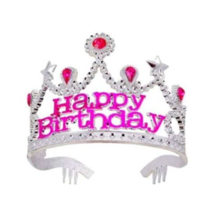 Tiara Felliz Cumpleaños con gemas rosas | Ducaval | Envías 24/48 hora