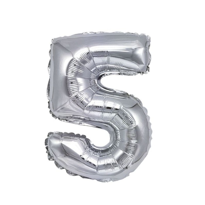 Globo número 5 plata 45cm | Ducaval | Envíos 24/48 horas