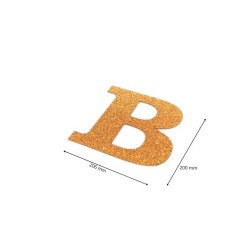 Letra B con purpurina oro 206 x 200 mm Ducaval envios 24/48 horas