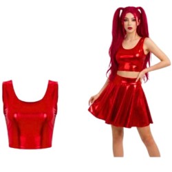 Crop top rojo metalizado | Ducaval | Envías 24/48 horas 