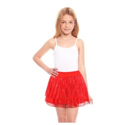 Falda de lentejuelas roja infantil | Ducaval | Envías 24/48 horas 