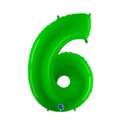 Globo numero 6 verde 40" | Ducaval | Envíos 24/48 horas
