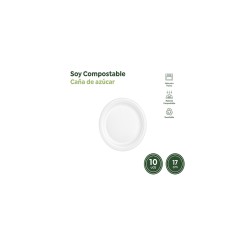 Plato llano redondo 17cm 10und compostable | Ducaval | envíos 24/48h
