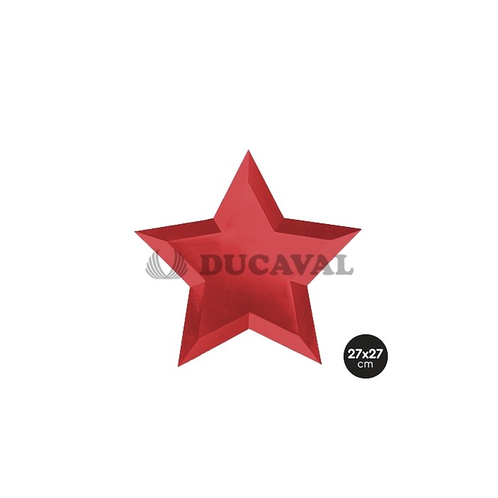 Plato estrella rojo 27x27cm | Ducaval | Envíos 24/48 horas