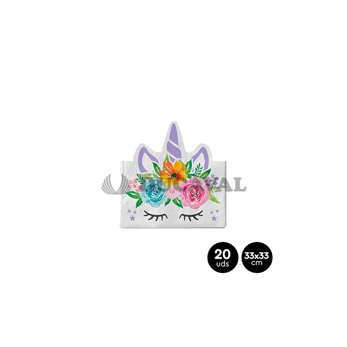 Servilletas unicornio doble capa 20 unidades. Ducaval Envio 2448 hor