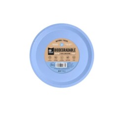 plato llano azul pastel BIODEGRADABLE 20.5cm 10ud | Ducaval | Envíos 