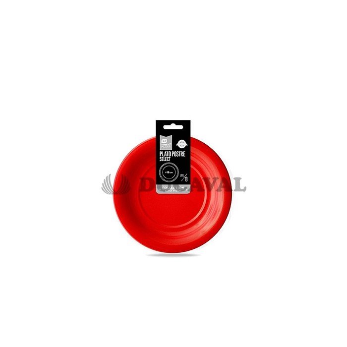 Plato llano redondo rojo 17cm 8ud | | Ducaval | Envíos 24/48h