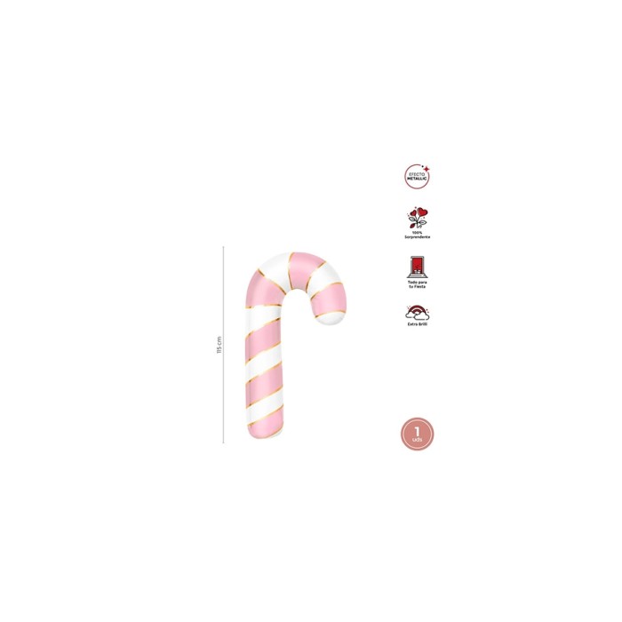 Globo foil bastón caramelo rosa 75cm 29" | Ducaval | Envíos 24/48h
