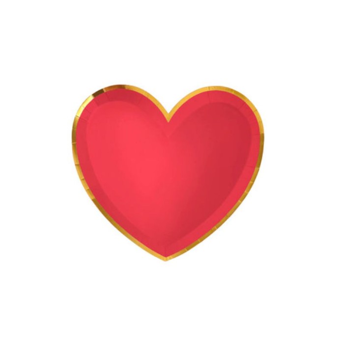 Platos forma corazon 25x23cm carton 6ud| Ducaval | Envías 24/48 horas