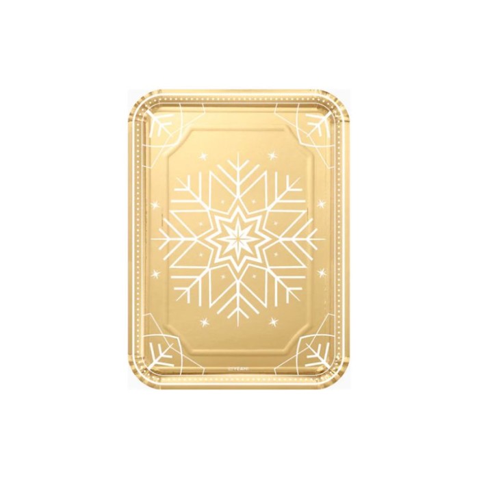 Bandejas navideñas Winter oro 25cm | Ducaval | Envías 24/48 horas 