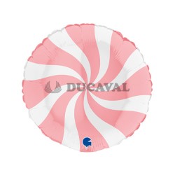 Foil redondo blanco rosa mate 18"
