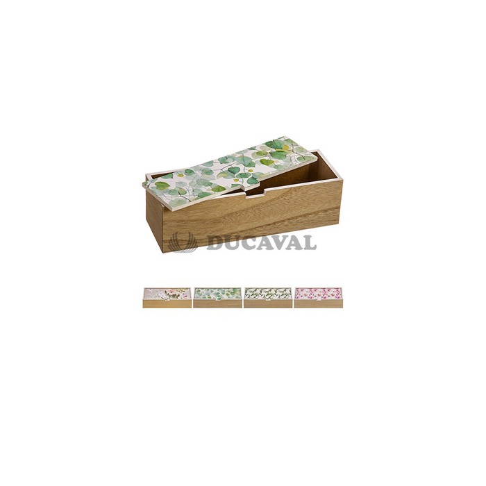 Caja de madera decorada rectangular | Ducaval | Envíos 24/48 horas