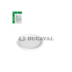 Plato llano blanco 22cm 10und reutilizable.Ducaval Envio 2448 horas