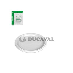 Plato llano blanco 28cm 3und reutilizable.Ducaval 2448 horas envios