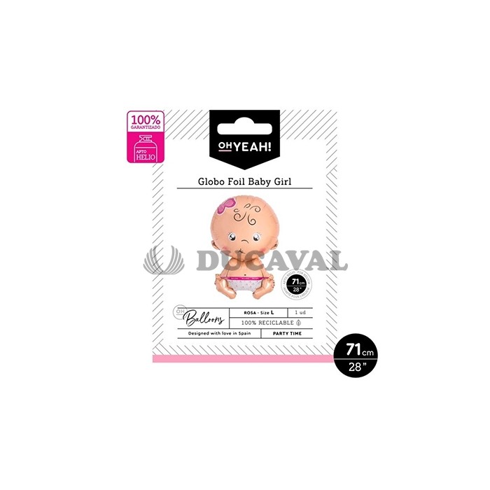 Globo poliamida baby girl rosa 71cm