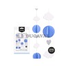 Guirnalda techo 3D nubes azul pastel glitter 2.5mts