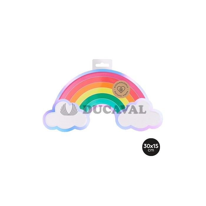 Platos llanos arcoiris 30x15.5cm 6 unidades